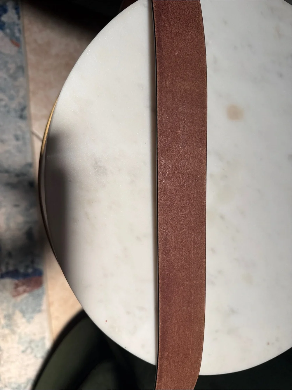 Calvin Klein Jeans Tan Leather Belt with Brass Logo Plaque